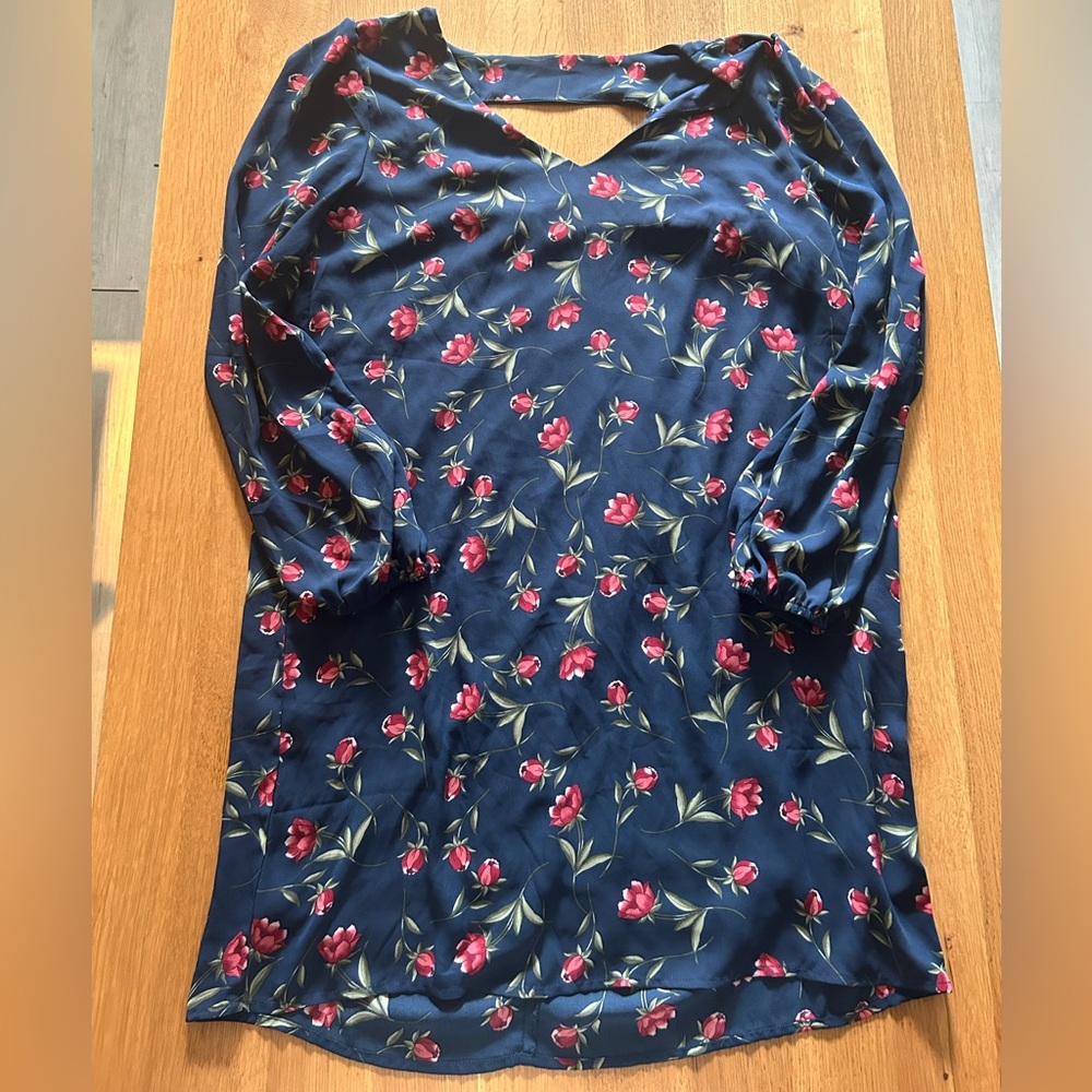 Navy Floral long sleeve dress from Charming Charlie